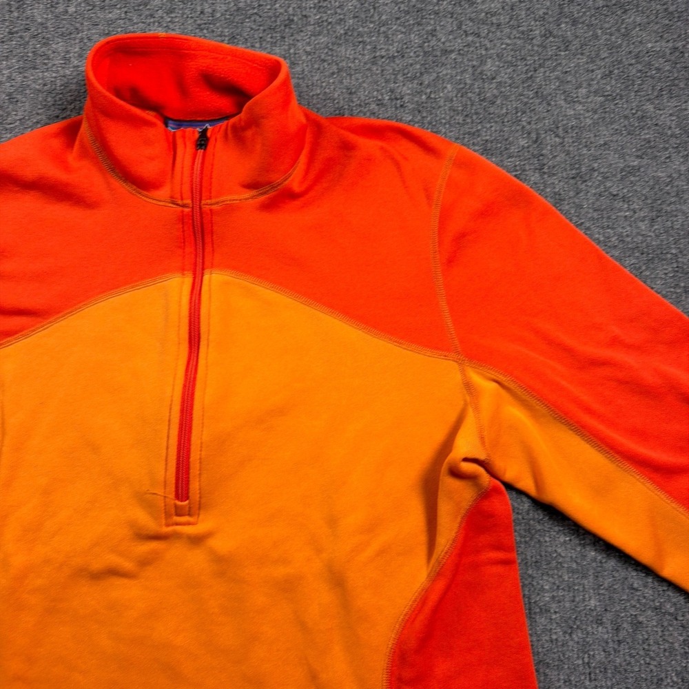 Patagonia Capilene Expedition Fleece Pullover Womens L Orange 1/4 Zip Thumbhole - Picture 5 of 16
